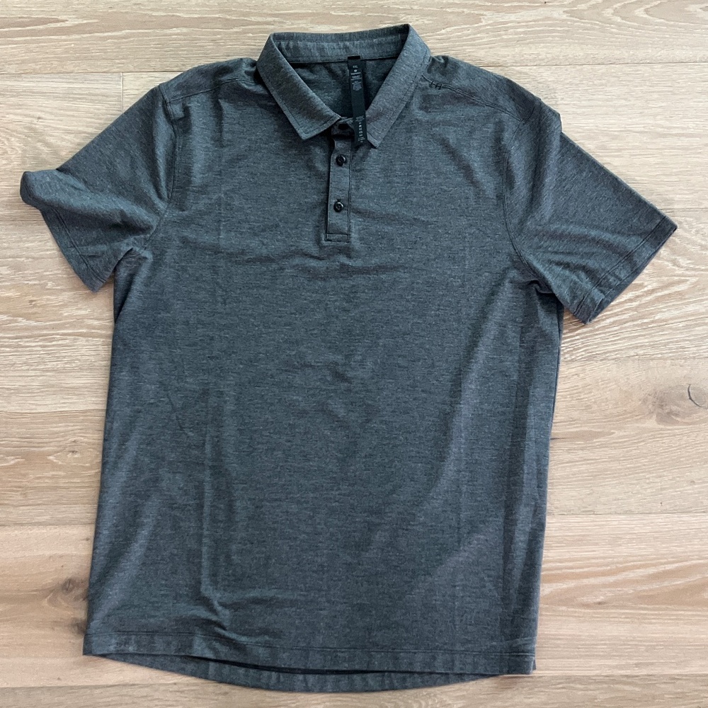 NWOT Lululemon Mens Evolution Polo Golf Heather Black Gray Charcoal Size XXL